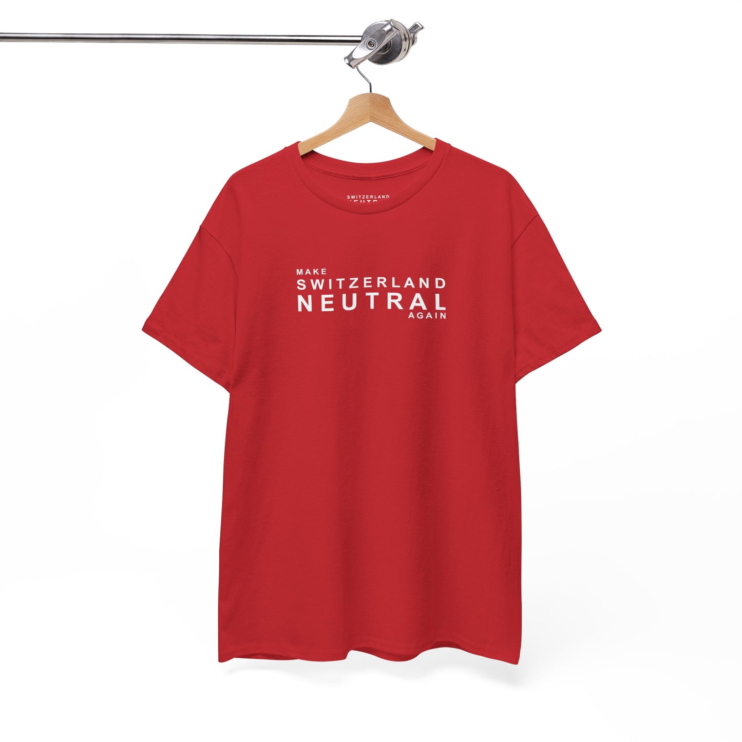 "Make Switzerland Neutral Again" Unisex Heavy Cotton Red Tee