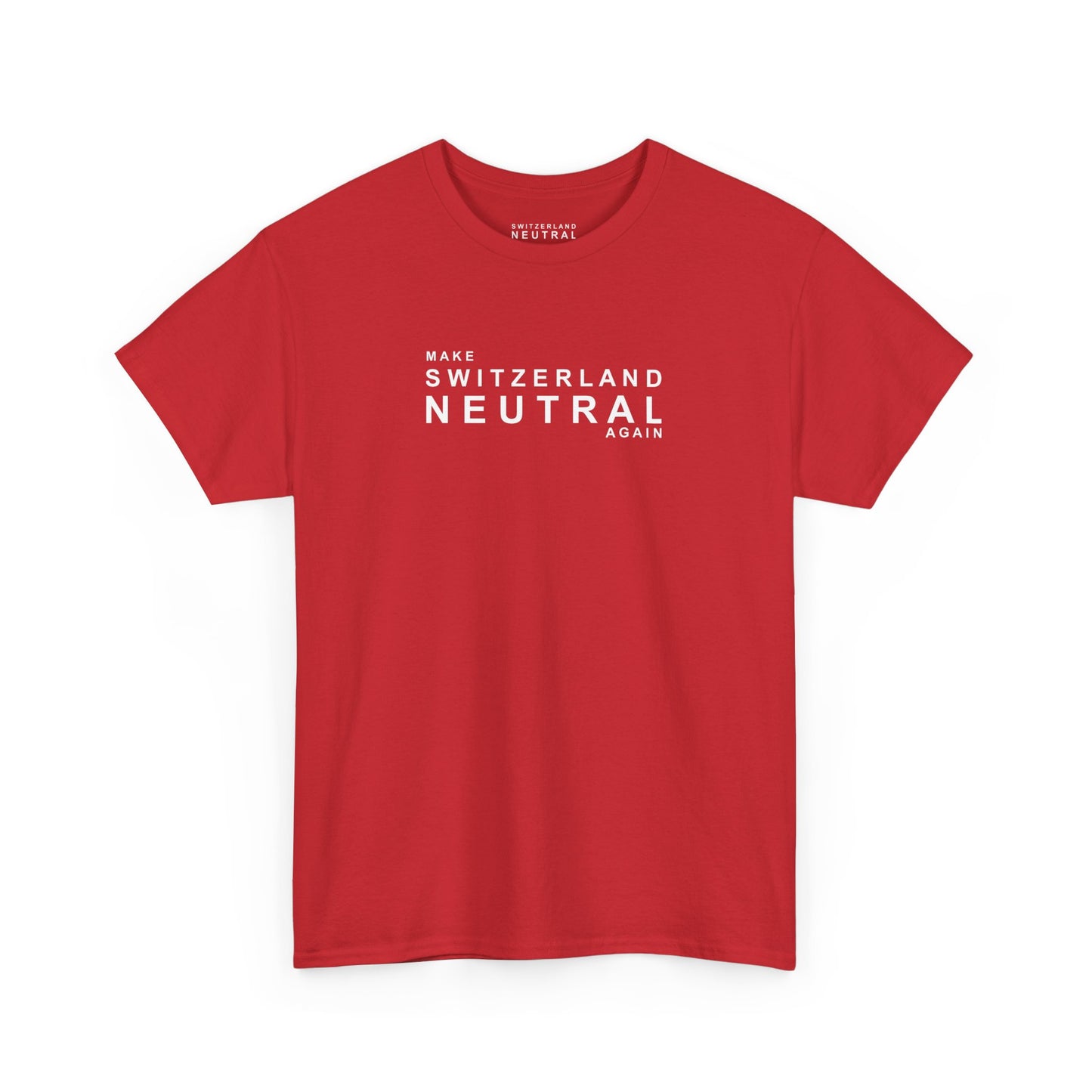 "Make Switzerland Neutral Again" Unisex Heavy Cotton Red Tee